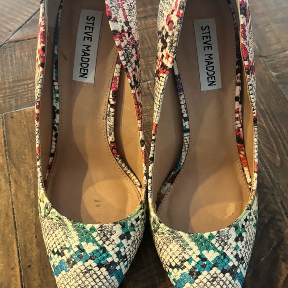 Steven Madden Womens 4 Inch Heels Vala Pump Snake Print Rainbow Colors Size 8.5M - Picture 4 of 11